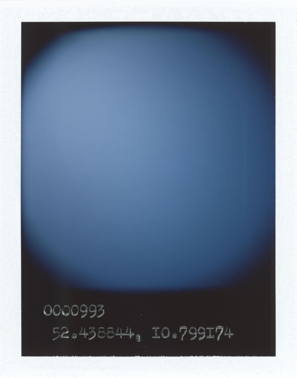 Polaroid Blue Sky with Coordinates
