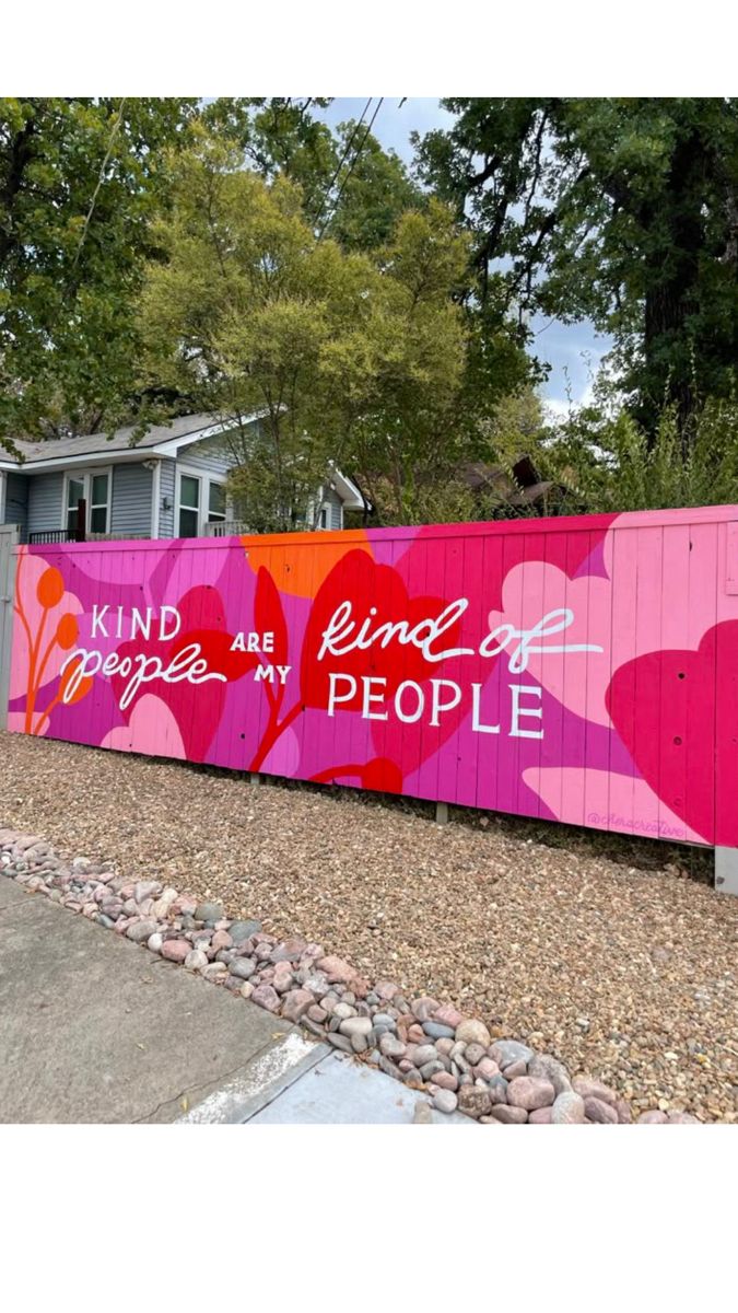 Kindness Quote Mural on Wooden Fence