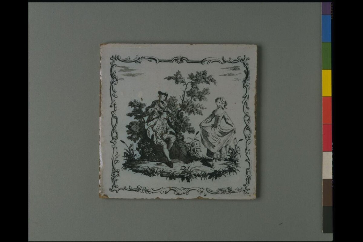 Antique Pastoral Figure Decorative Tile