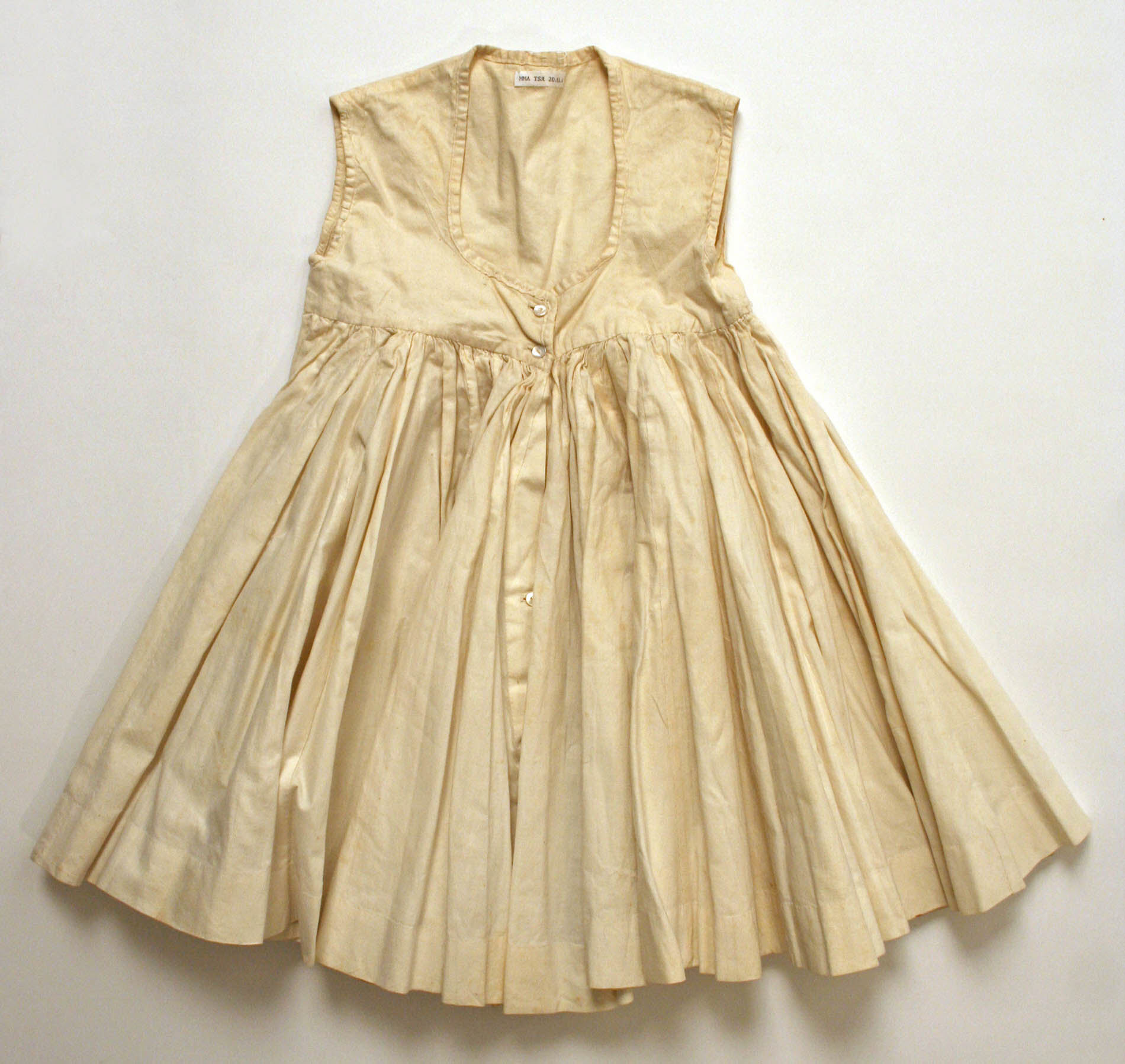 Vintage Beige Sleeveless Dress