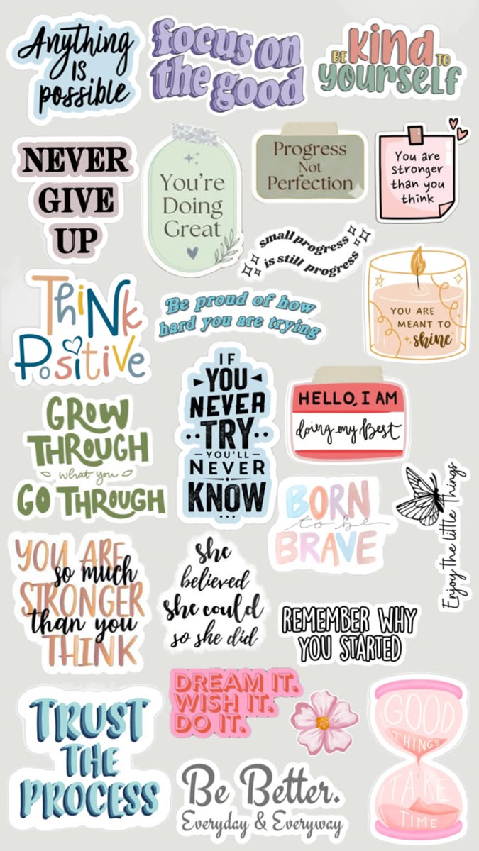 Positive Motivational Quote Stickers