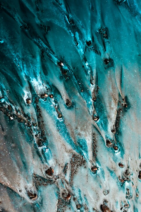 Close-up of Blue Glacial Ice
