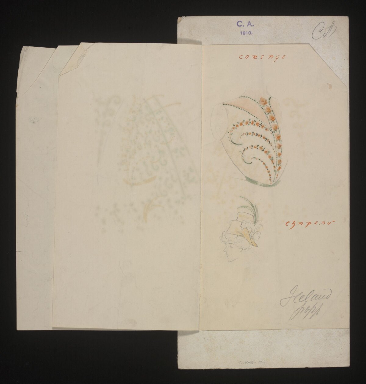 1910 Vintage Fashion Design Sketch