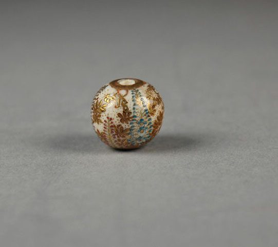 Gilt Painted Porcelain Bead