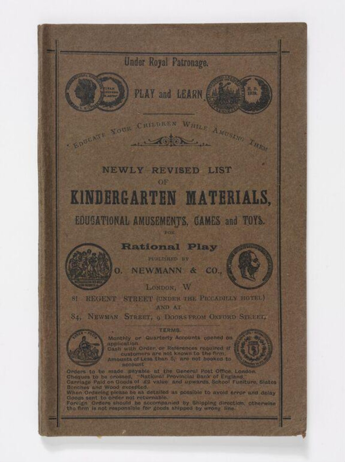 Vintage Kindergarten Materials Catalog Cover