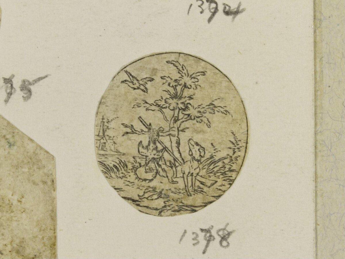 Vintage Circular Hunting Sketch
