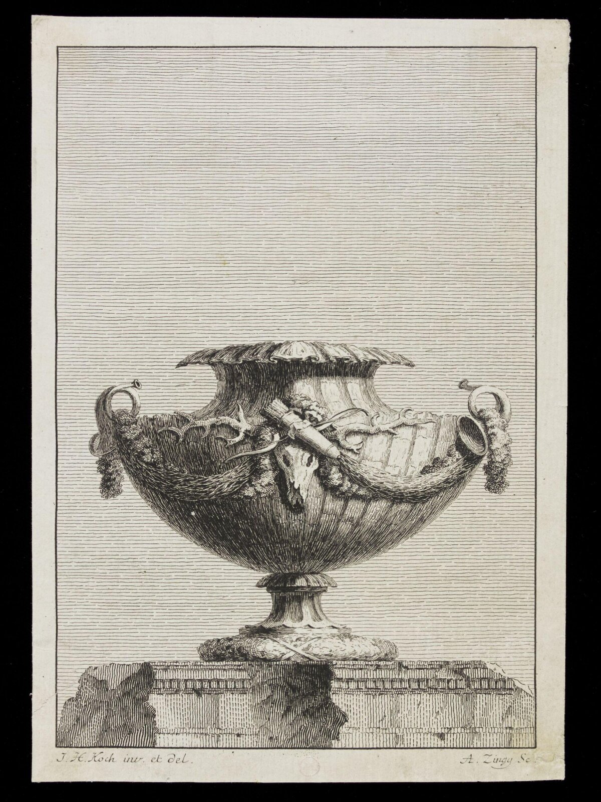 Antique Engraved Decorative Urn