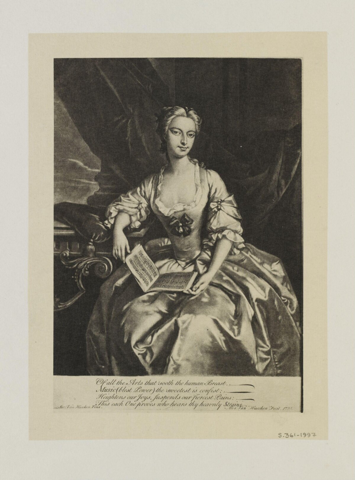 18th Century Portrait of Lady with Sheet Music