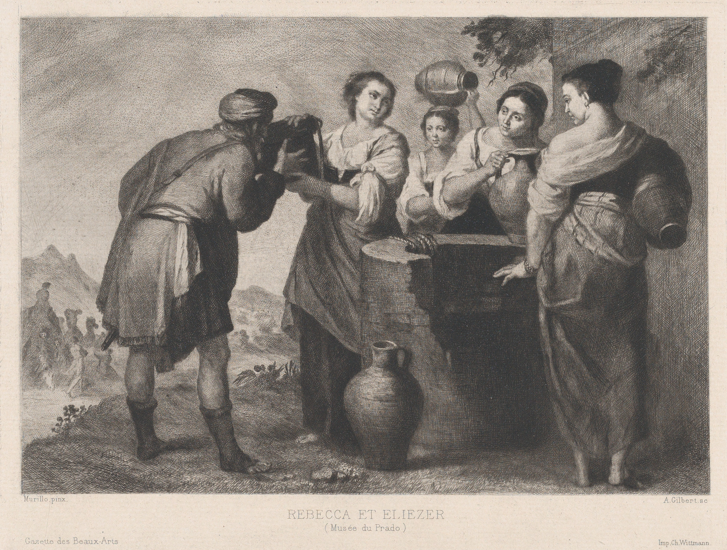 Rebecca and Eliezer Etching