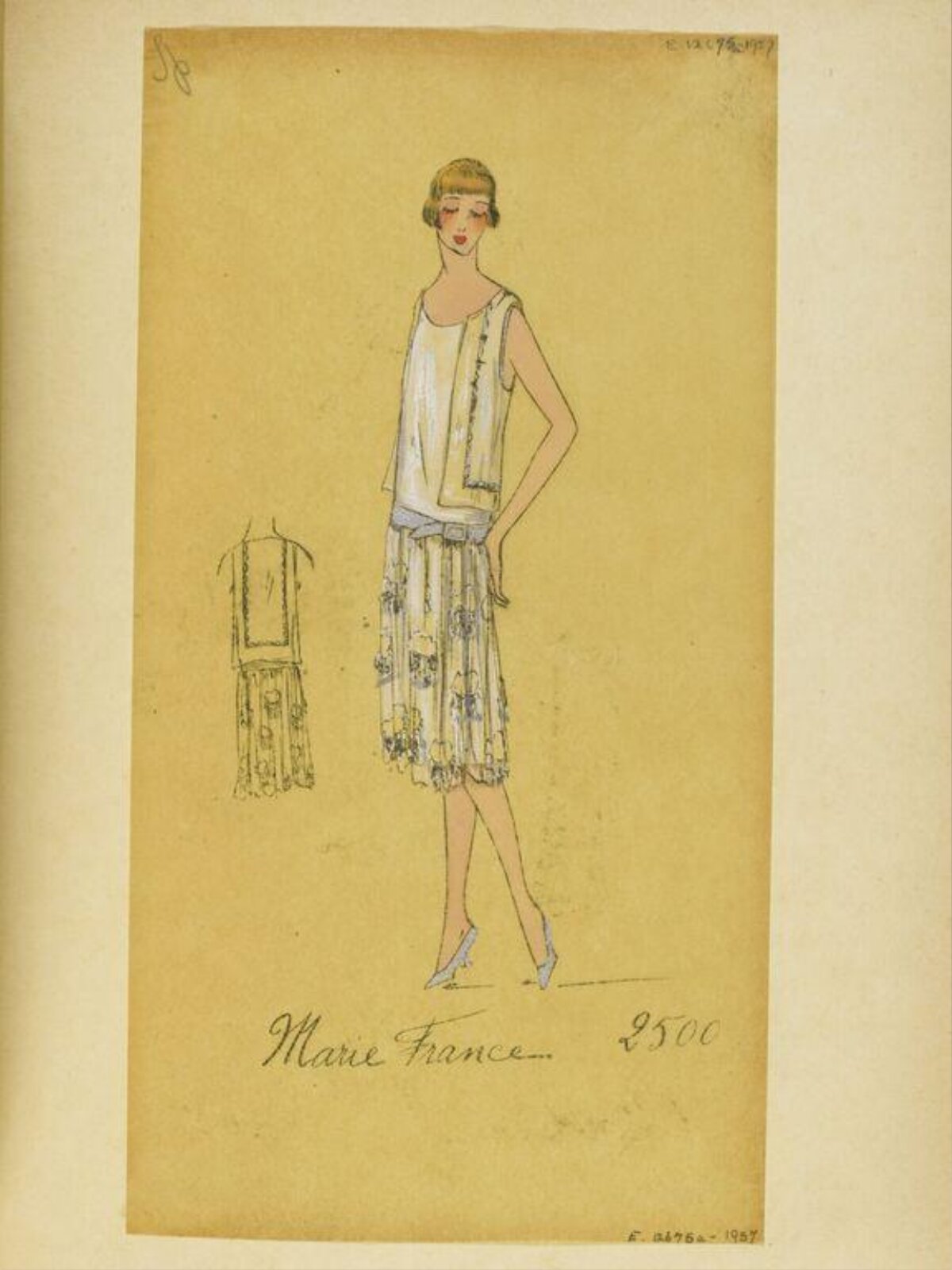 1920s Marie France Fashion Sketch