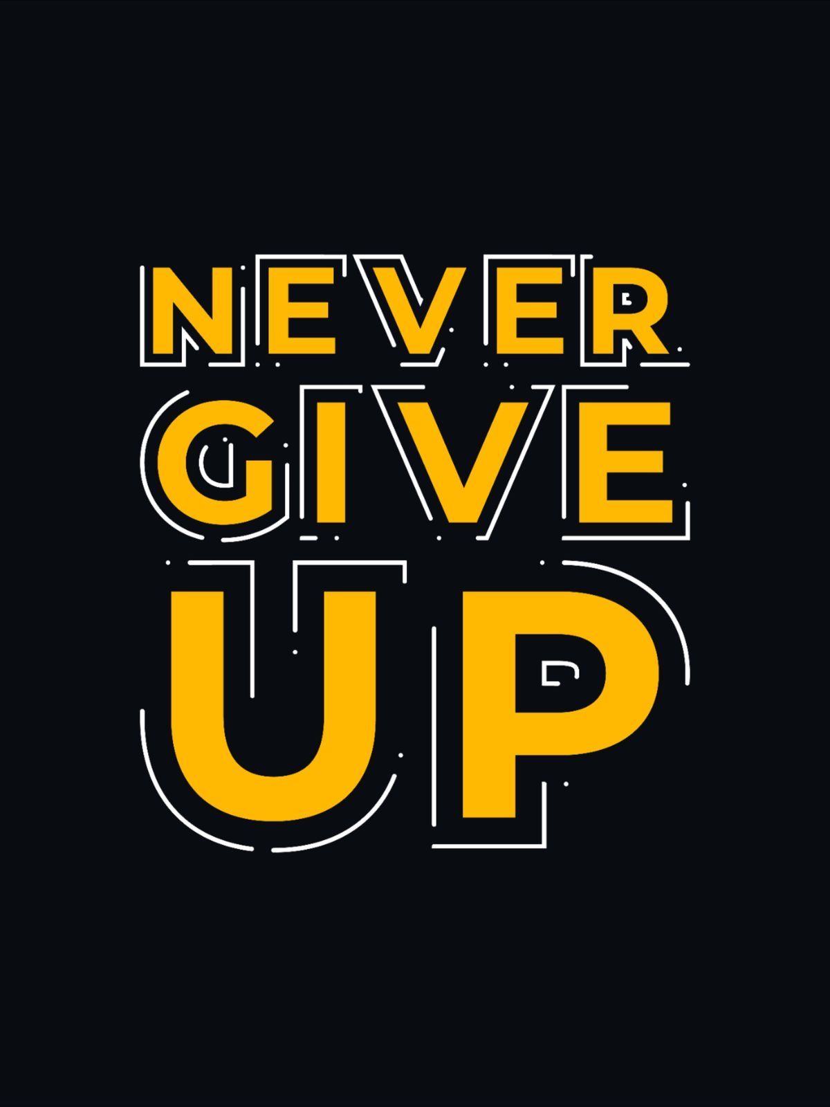 Never Give Up Motivational Graphic