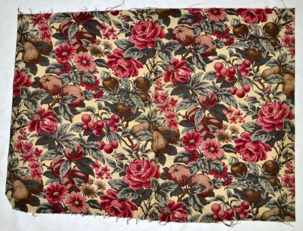 Vintage Fruit Floral Print Fabric