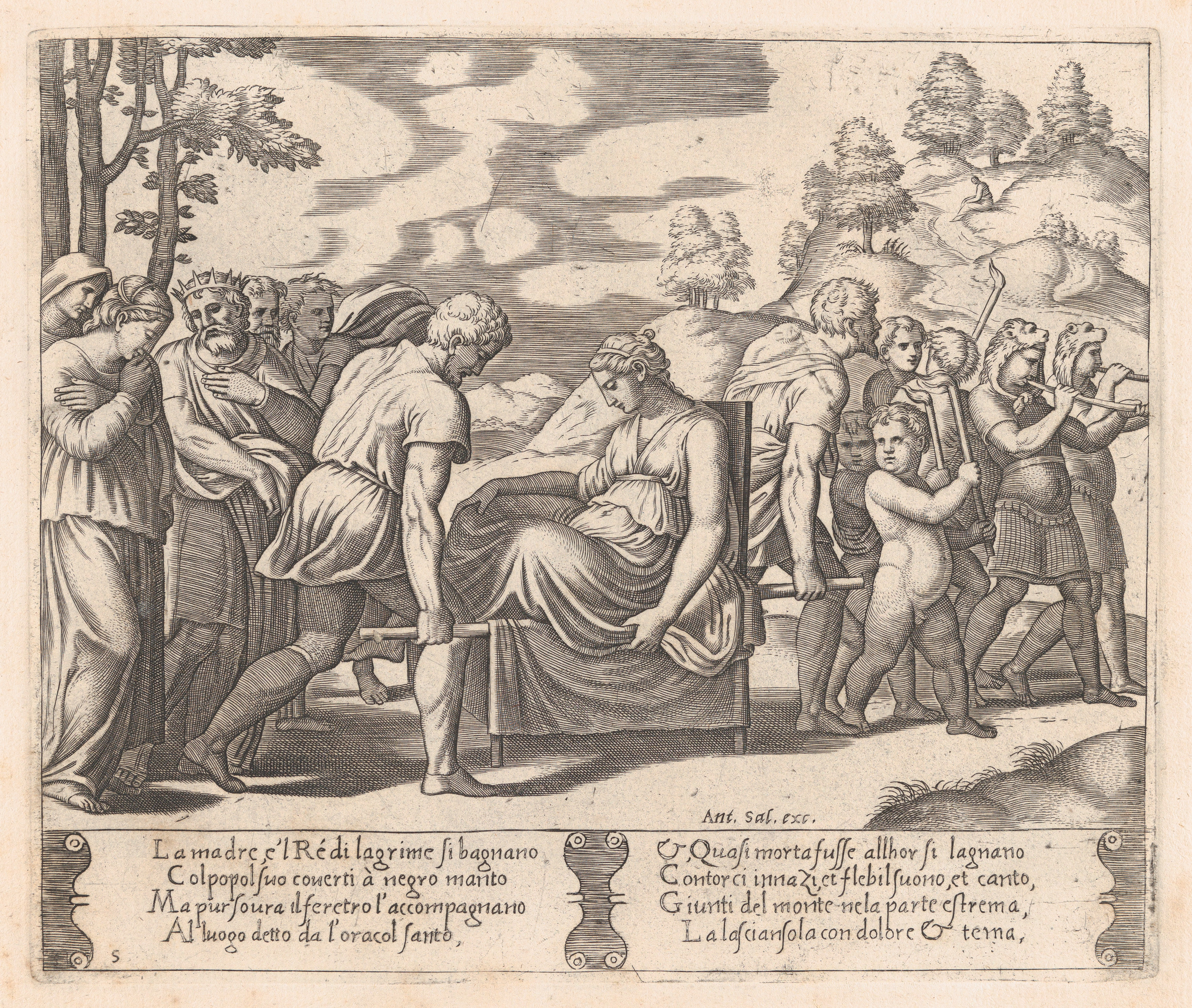 16th Century Funeral Procession Engraving
