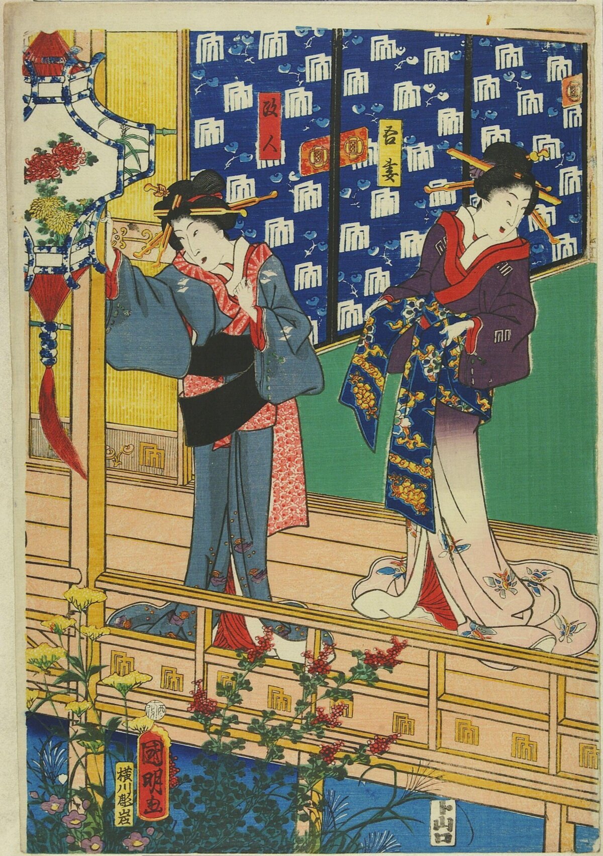 Japanese Ukiyo-e Two Women Scene