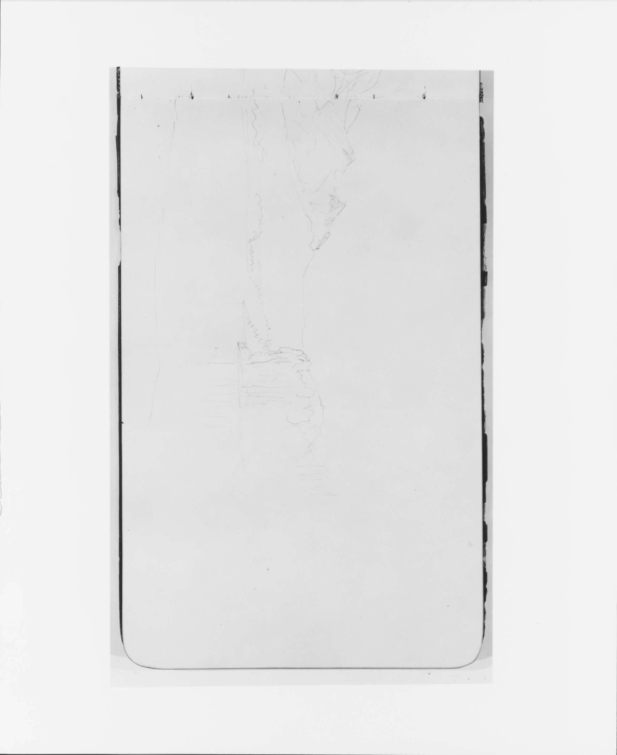 Faint Sketch on Blank Sketchbook Page