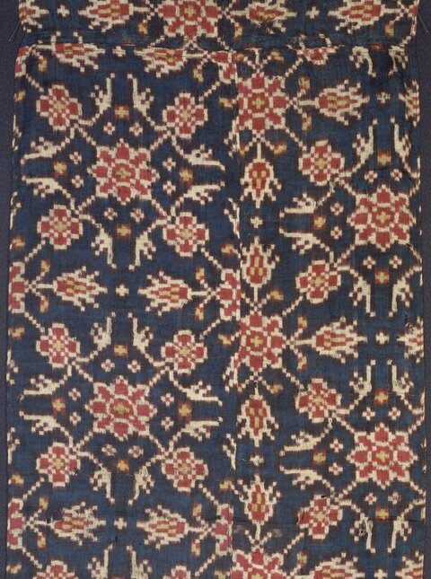 Vintage Ikat Floral Pattern Textile