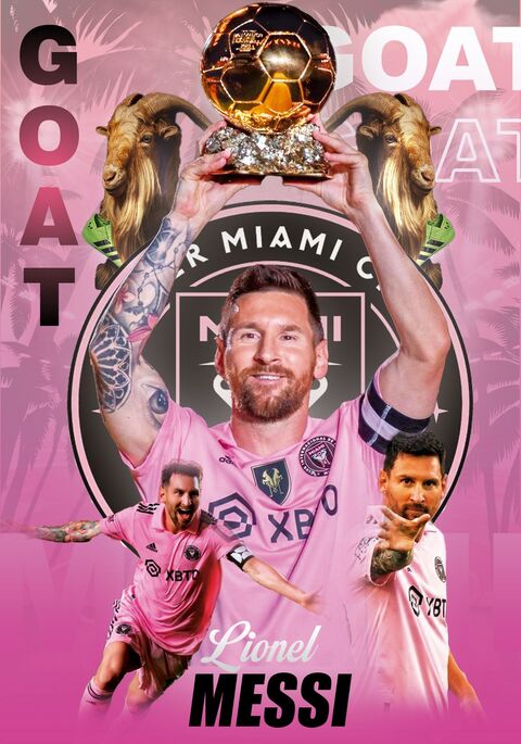 Lionel Messi GOAT Inter Miami Poster