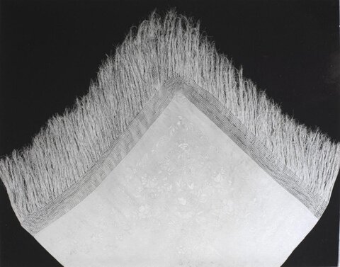 Fringed Embroidered Triangular Shawl