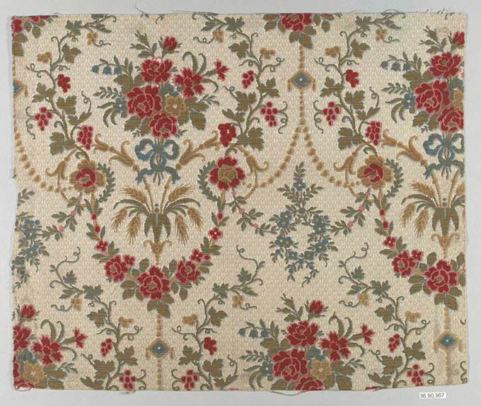 Vintage Floral Woven Textile Sample