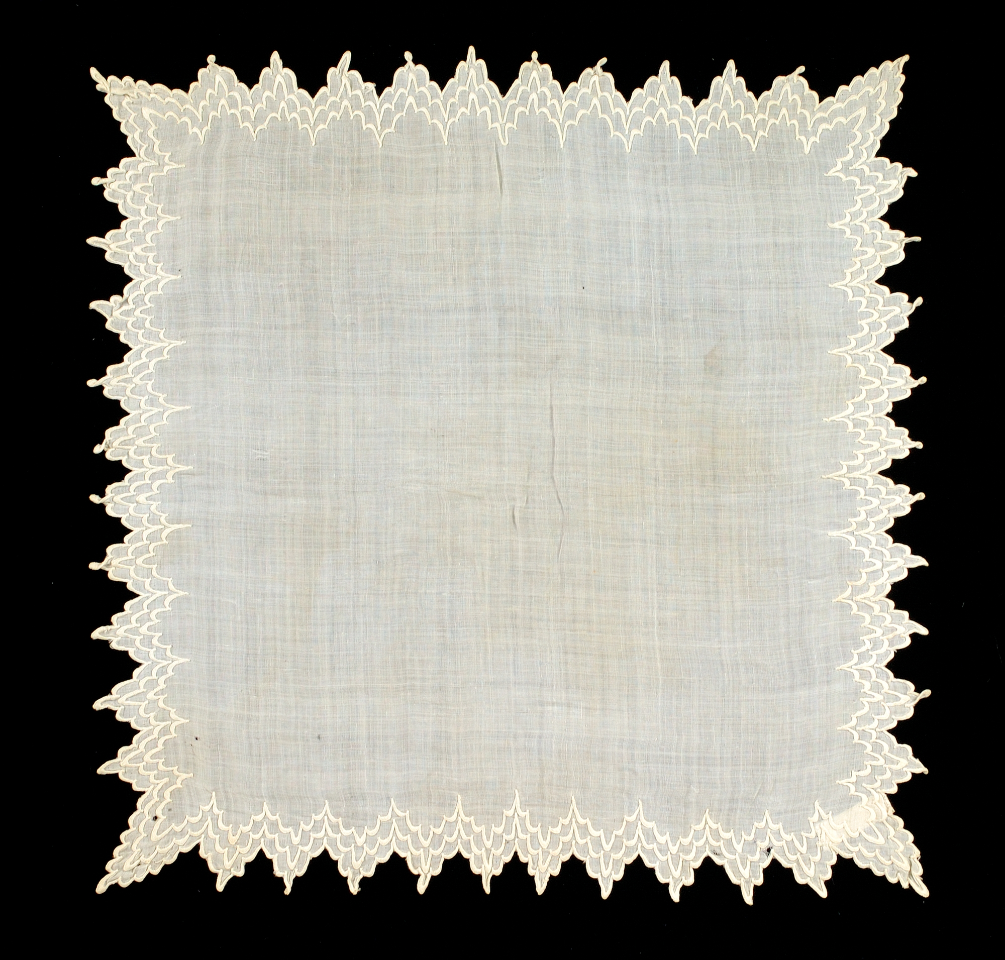 Antique Lace Edged Handkerchief