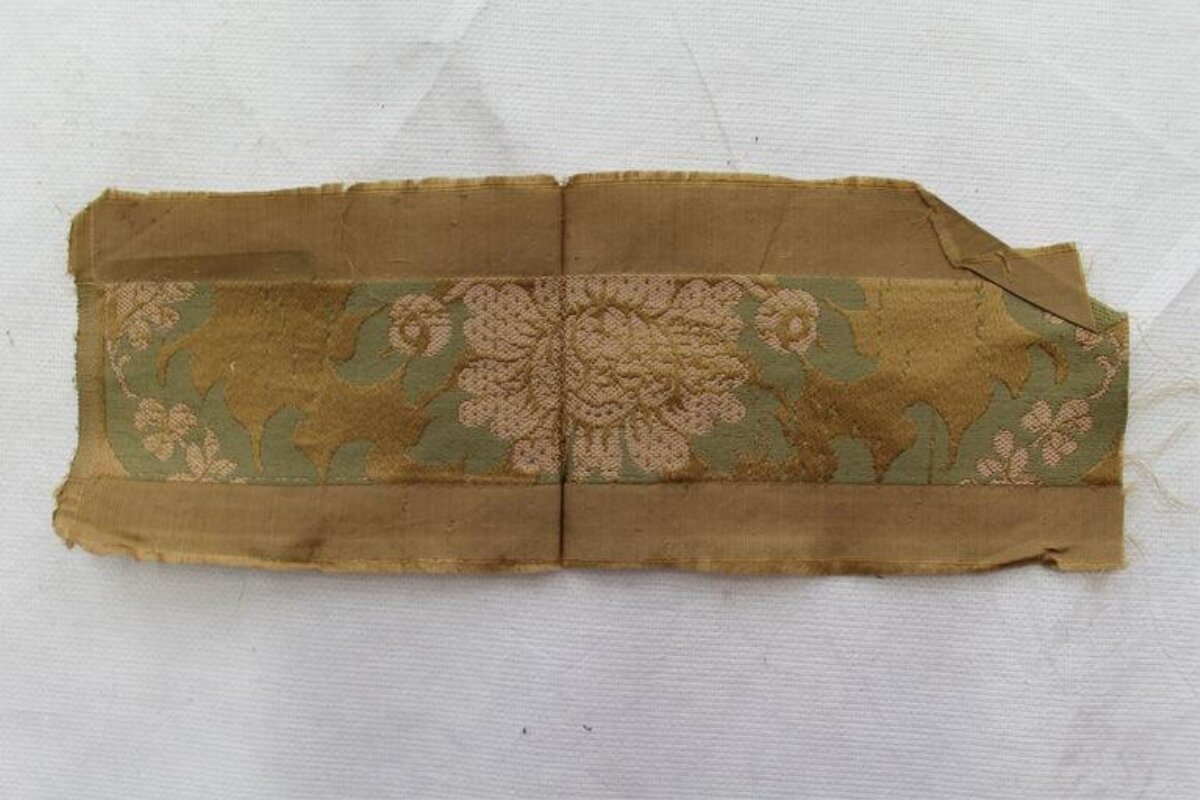 Antique Woven Floral Textile Fragment