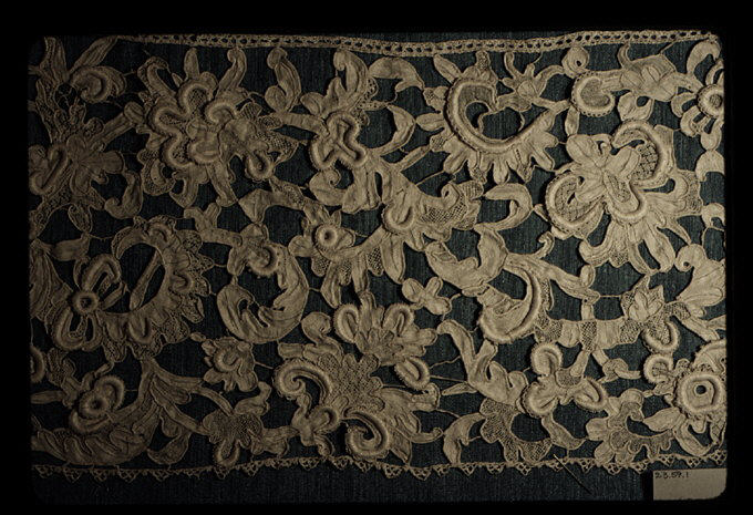 Antique Floral Lace Embroidery Panel