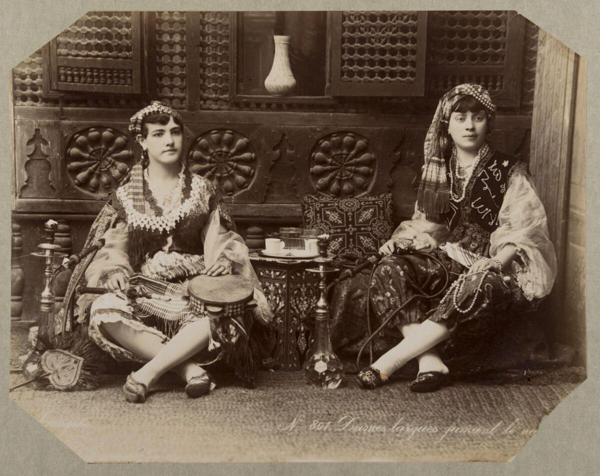 Two Turkish Women Smoking Hookah