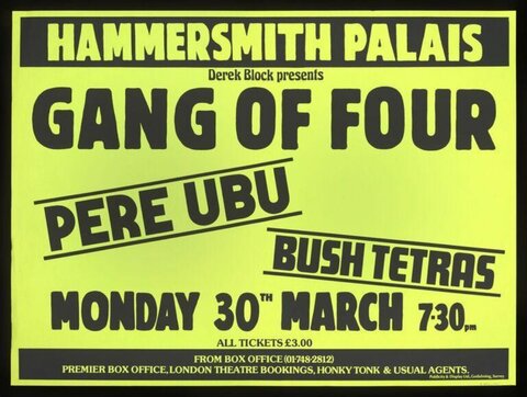 Hammersmith Palais Gang of Four Gig Poster