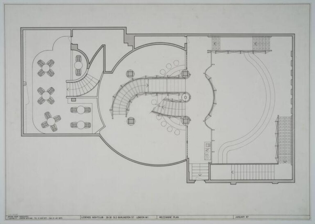 Legends Nightclub Mezzanine Plan — Background Images