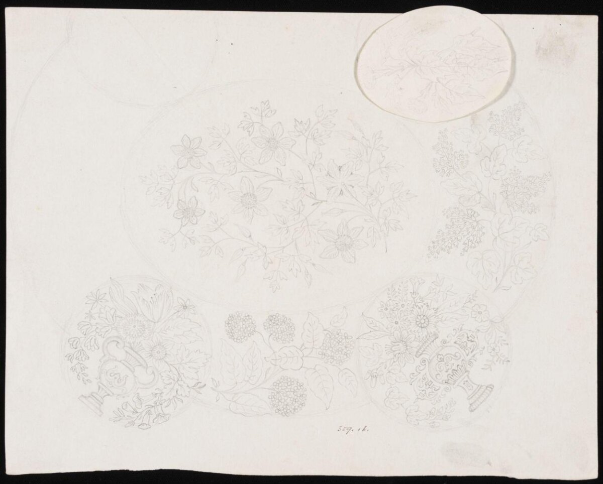Pencil Sketches of Floral Design Patterns