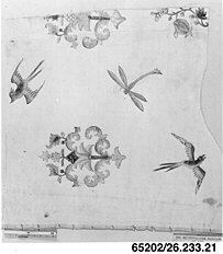 Ink Sketch of Swallows and Lotus