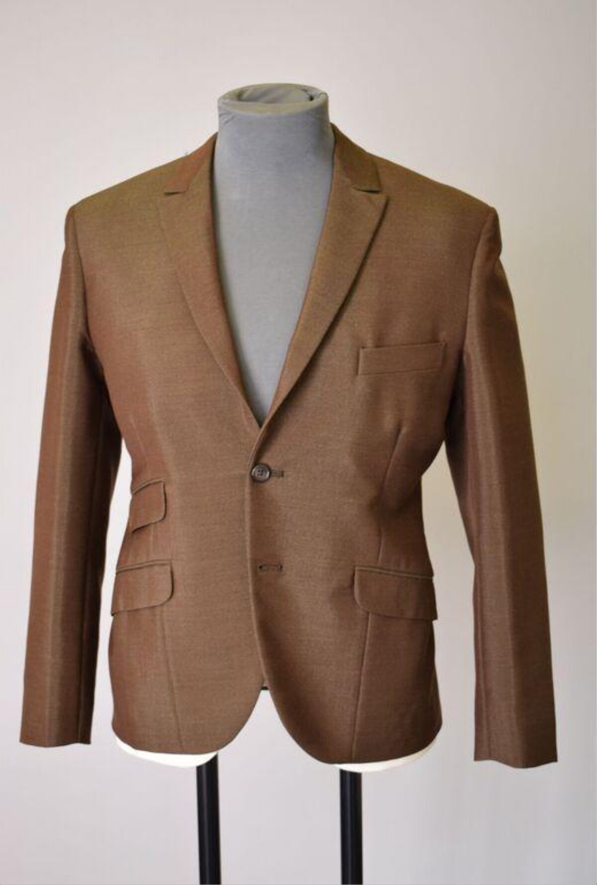 Men's Brown Single-breasted Blazer