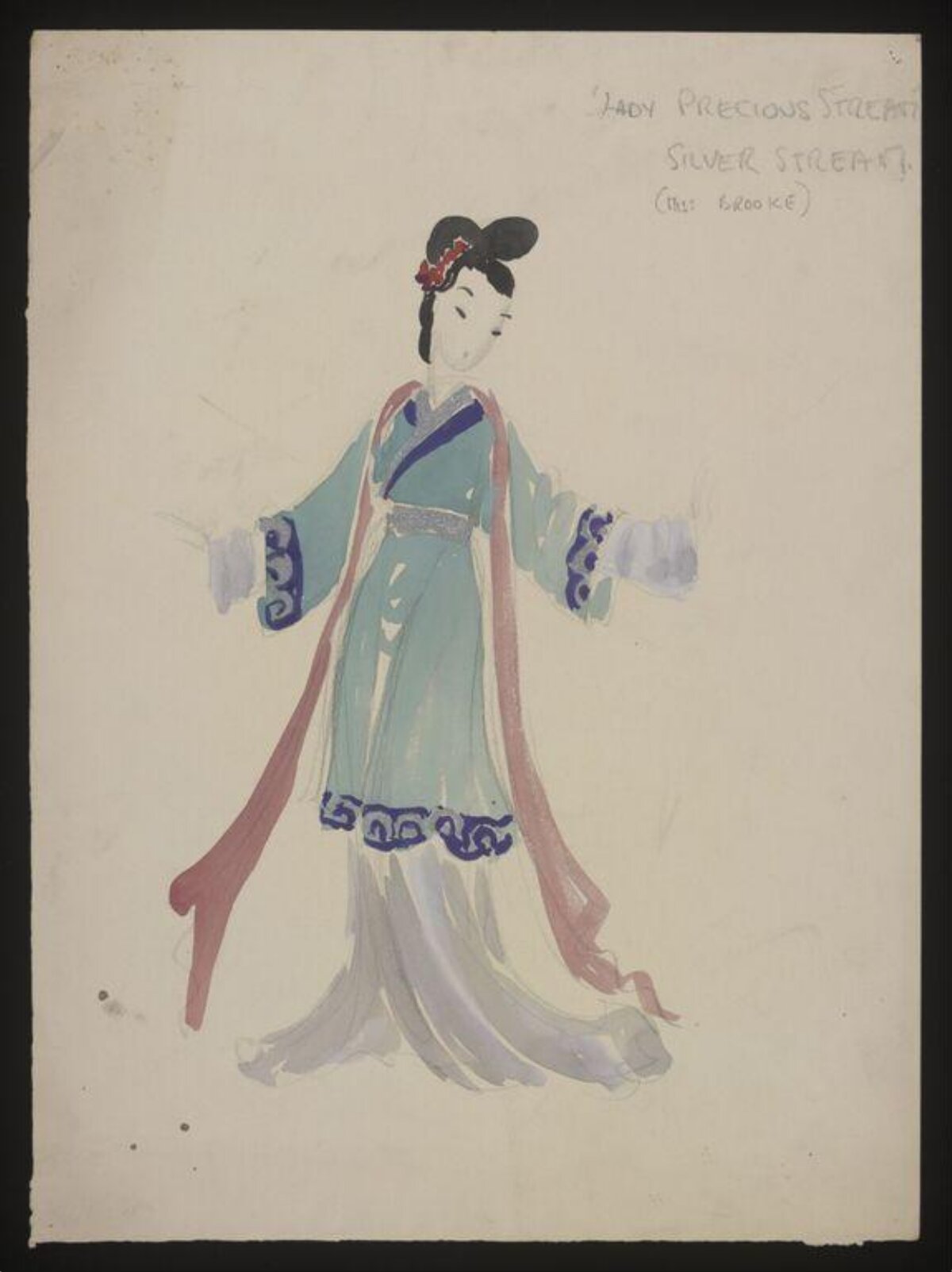 Chinese Lady Costume Design Sketch
