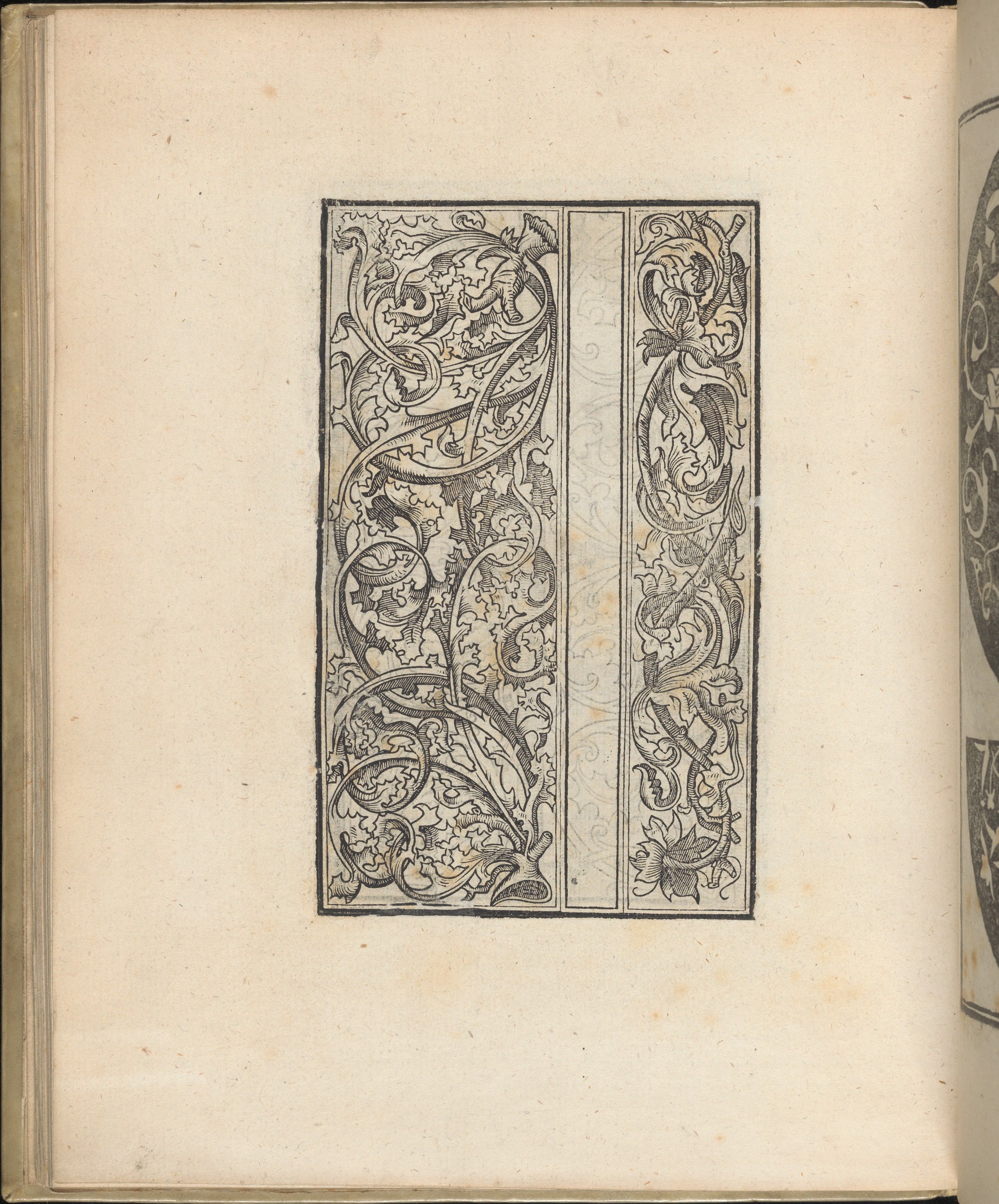Woodcut Scroll Decoration on Antique Book Page