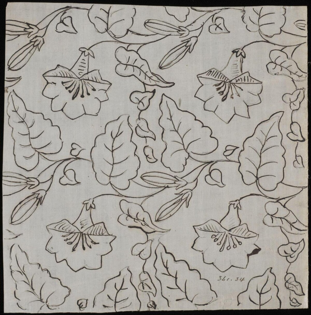 Ink Sketch of Floral Pattern