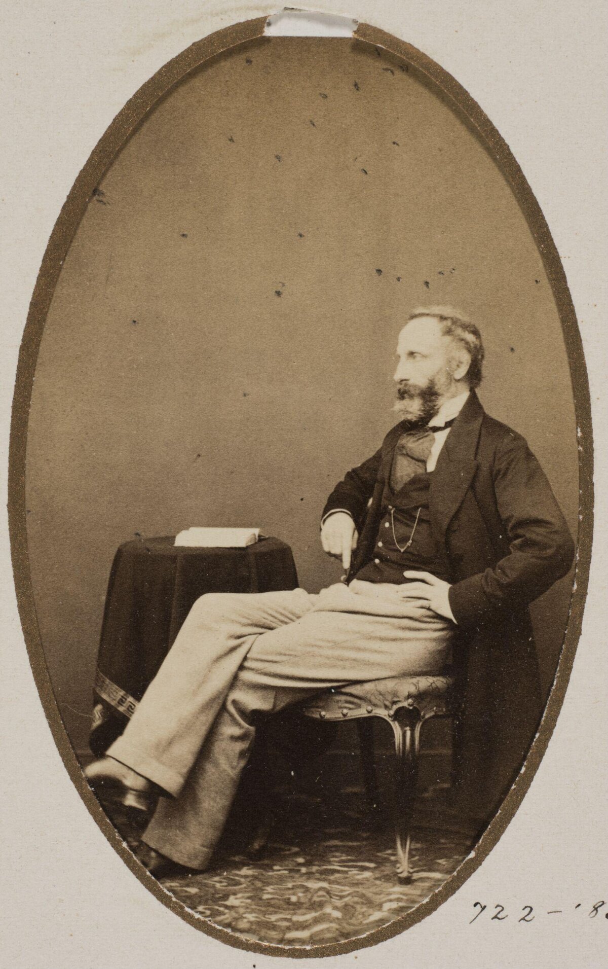 Vintage Portrait of Seated 19th Century Man