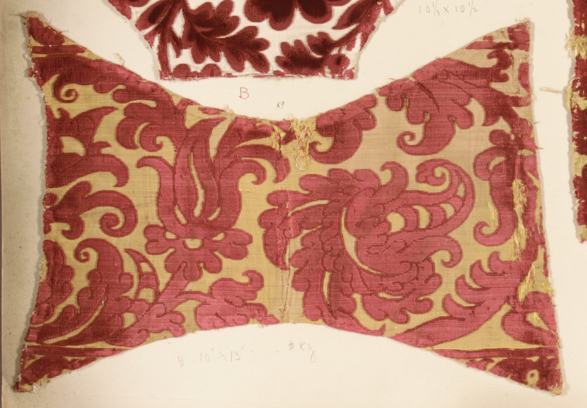 Antique Red Patterned Textile Fragment