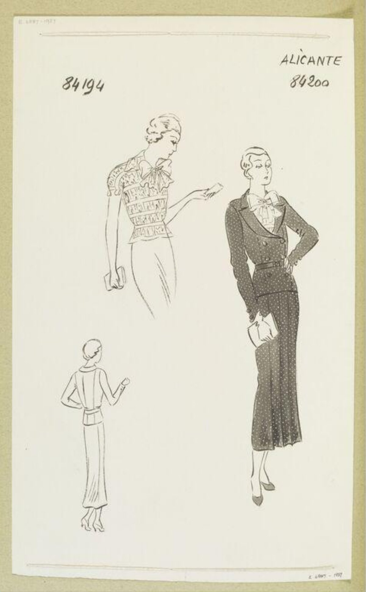 1930s Women Fashion Design Sketches