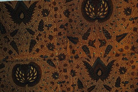 Traditional Brown Batik Textile Pattern