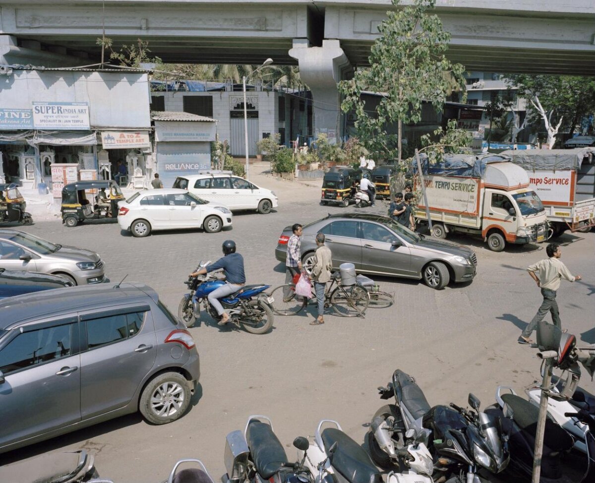 Busy Indian Road Intersection