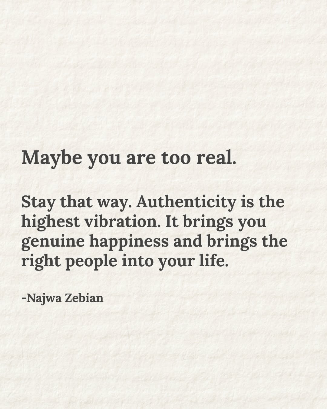 Najwa Zebian Quote on Authenticity
