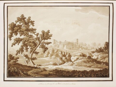 Landscape Drawing of Armajola Near Siena