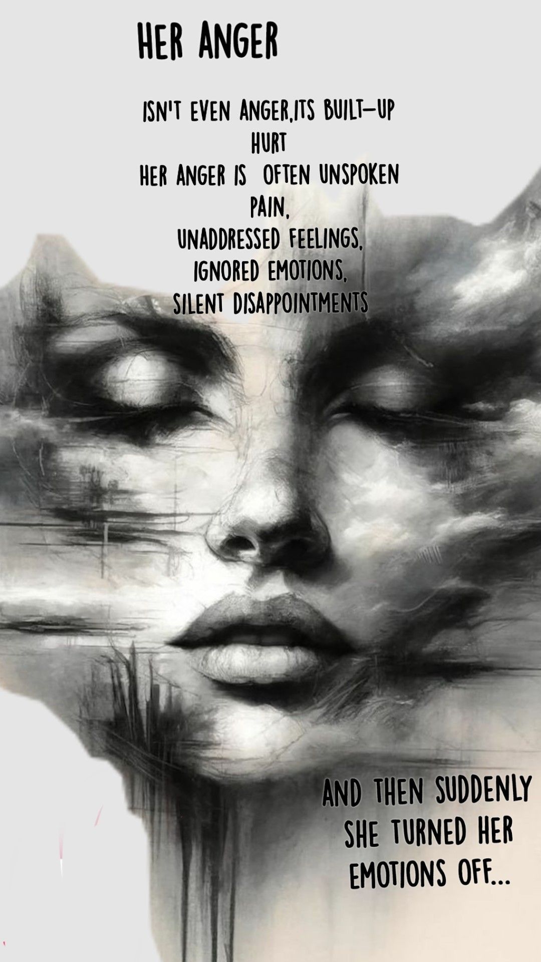 Her Anger Quote Art Portrait