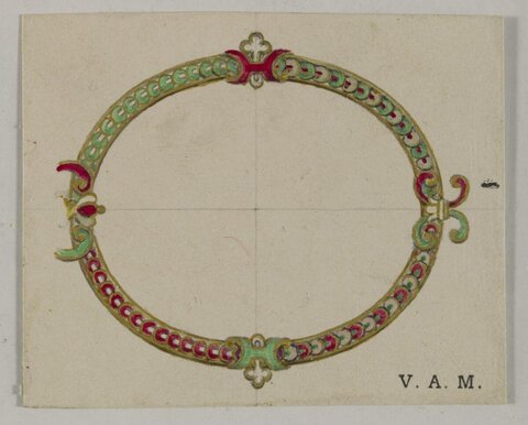 Hand-painted Circular Necklace Design Sketch