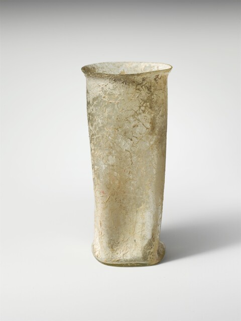 Ancient Cylindrical Glass Vase