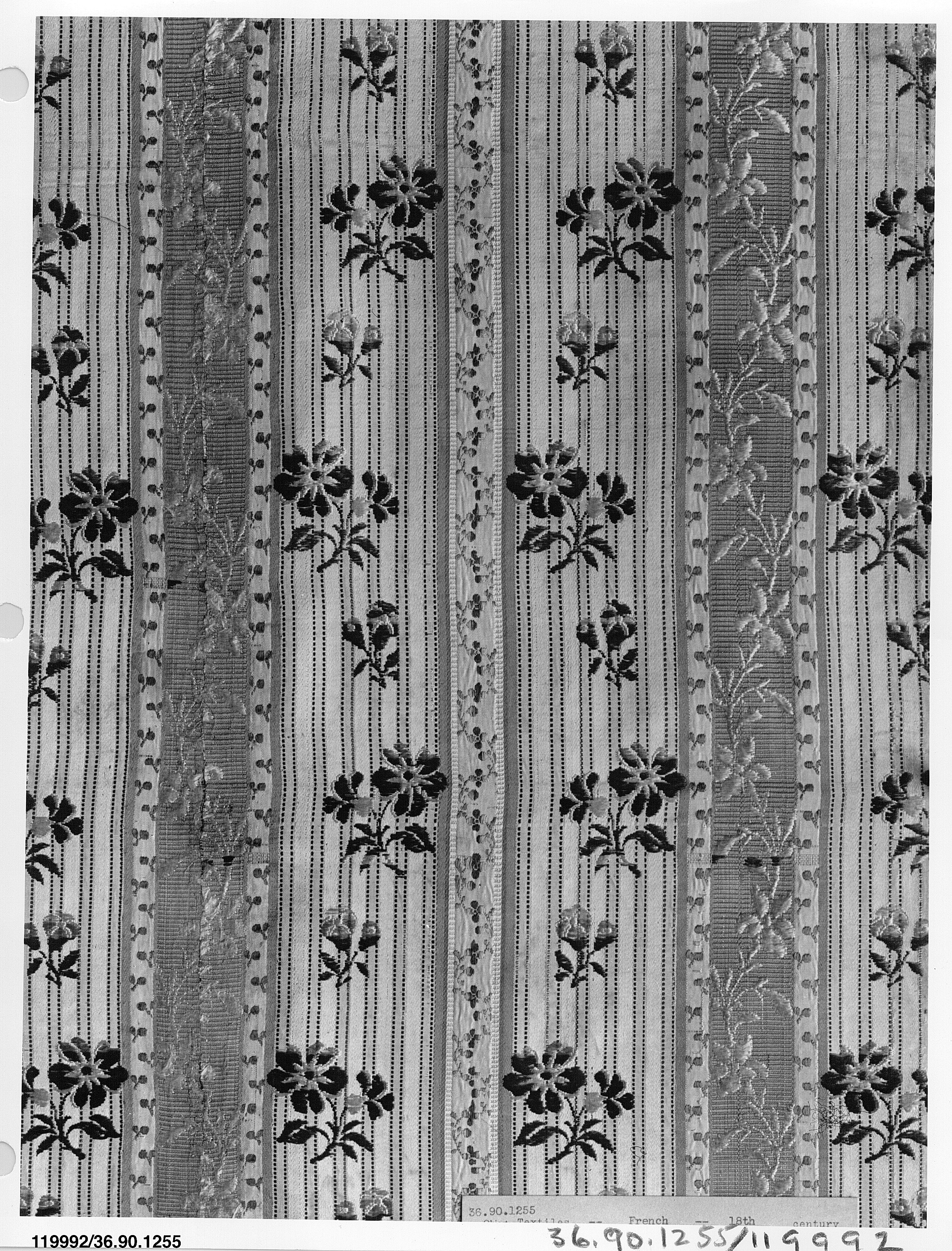 18th Century French Striped Floral Textile
