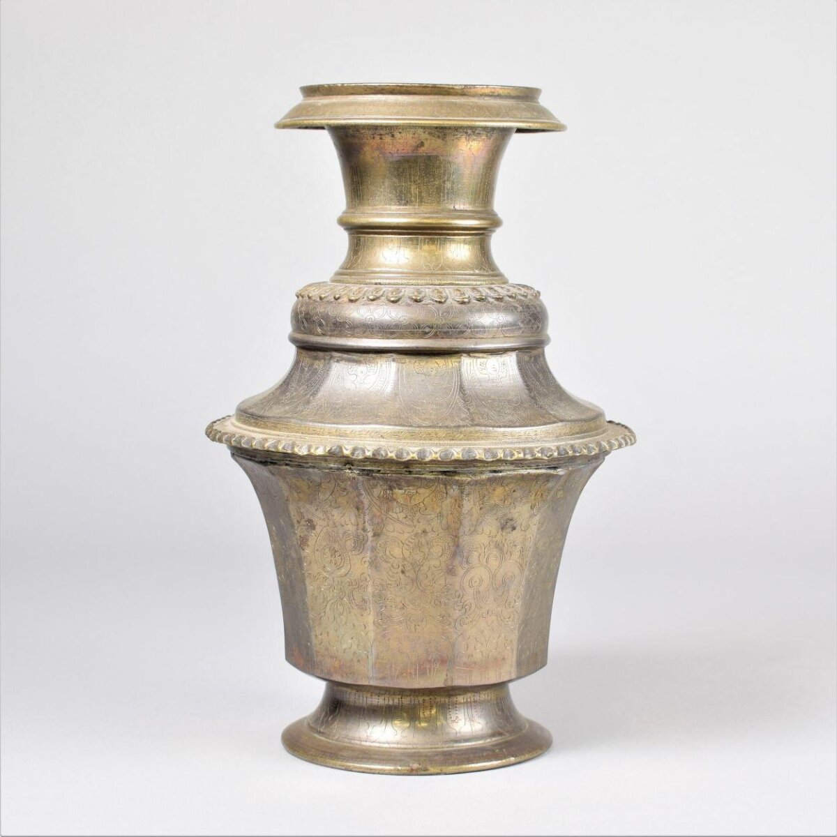Antique Carved Brass Vase