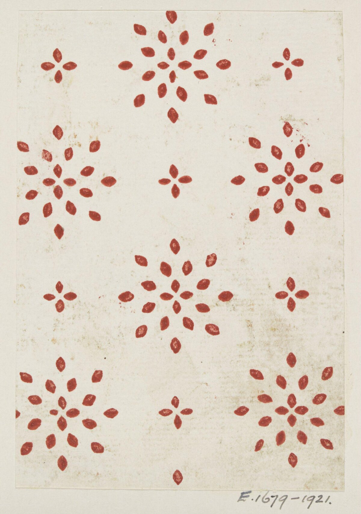 Vintage Red Floral Pattern Print