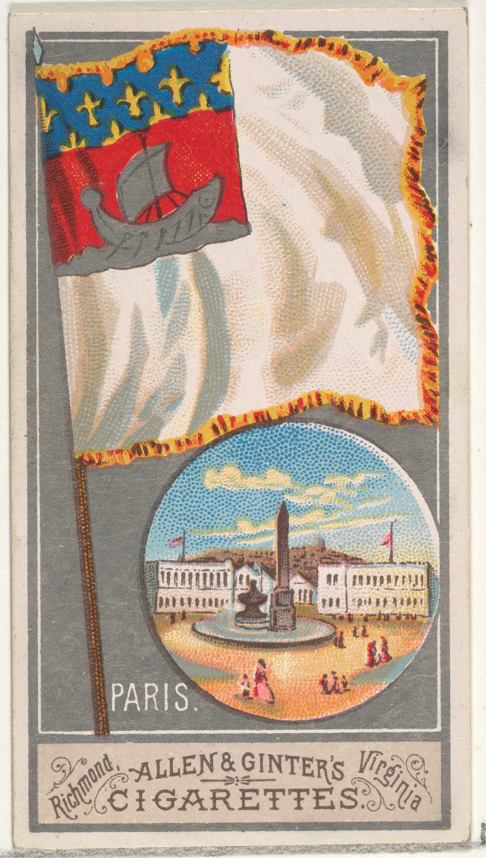 Vintage Paris Cigarette Trade Card