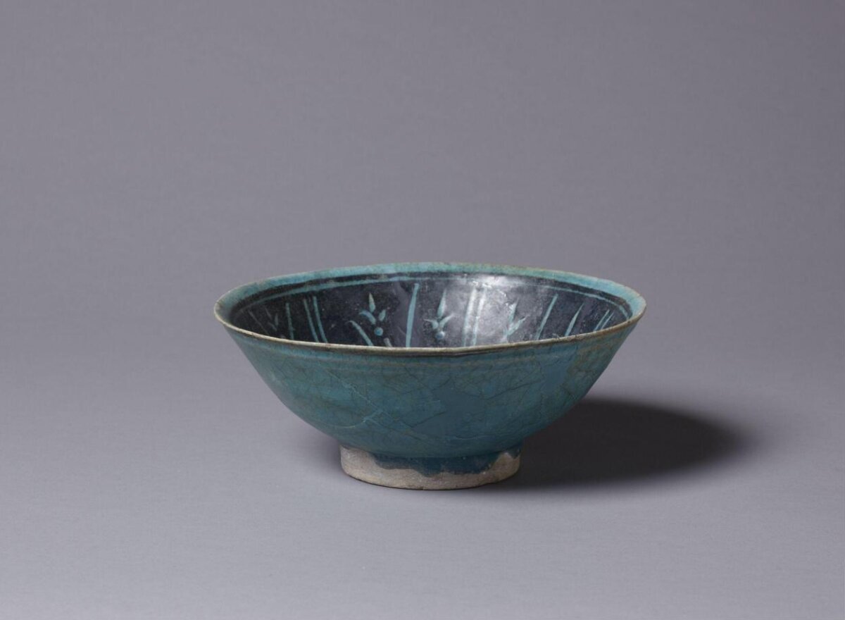 Ancient Blue Glazed Ceramic Bowl